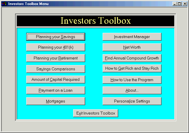 Investors Toolbox Screenshot